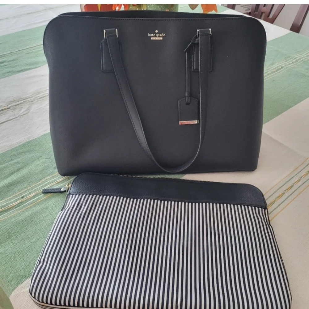 kate spade Black Saffiano Leather Laptop Satchel